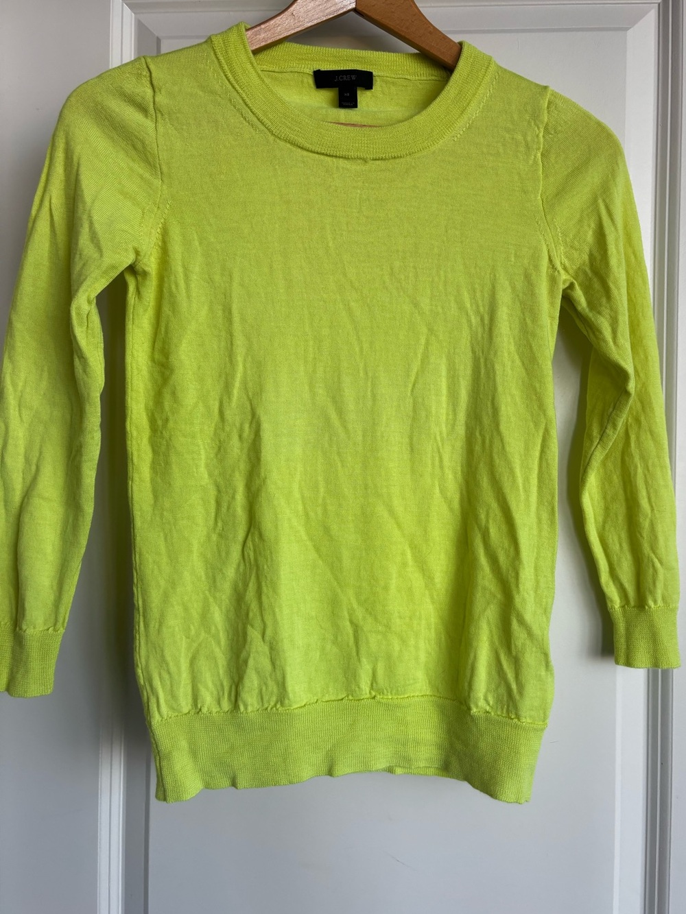 J. Crew Neon Lime Lightweight Crewneck Sweater